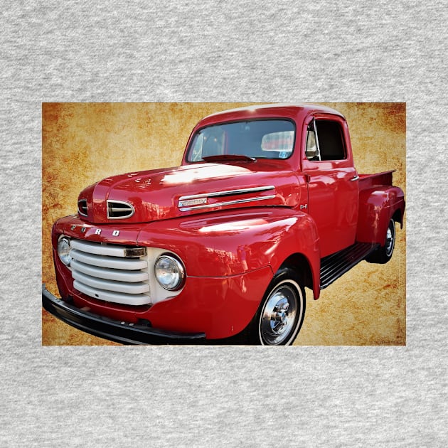 1949 Red Ford F1 Pickup Truck by JimDeFazioPhotography